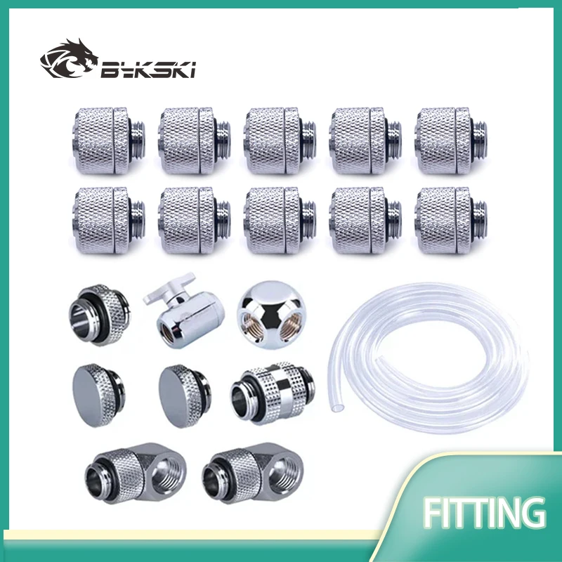 

Azieru Fitting Kit Use Soft Pipe Hand Compression Connector Joint + Hose Tube + Switch Water +plug Cooling Accessories Fitting