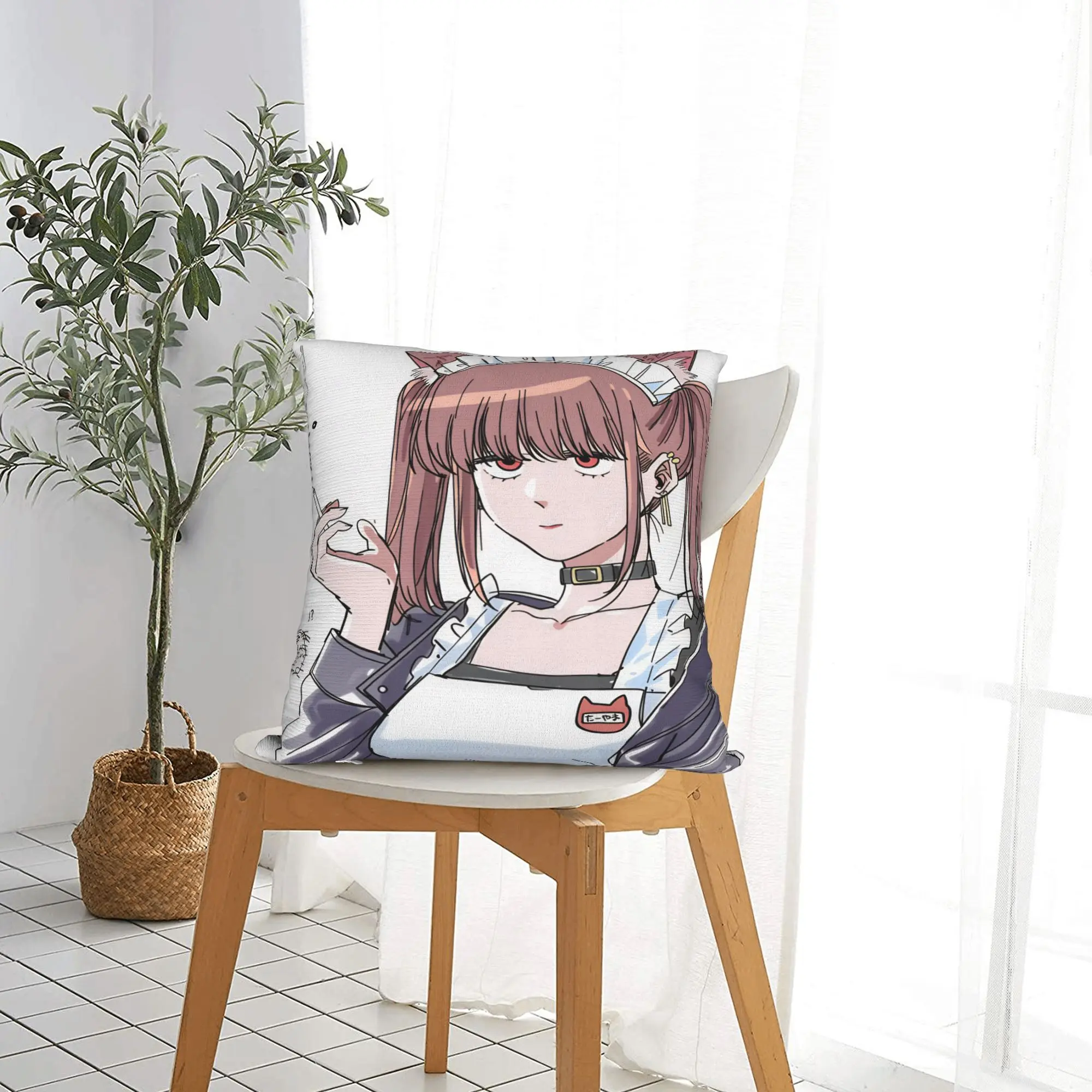 Smoking Behind Supermarket Yamada  Pillow Case  Design Pillow Cover For Couch Sofa Bedroom Retro Trendy Cushion Cover