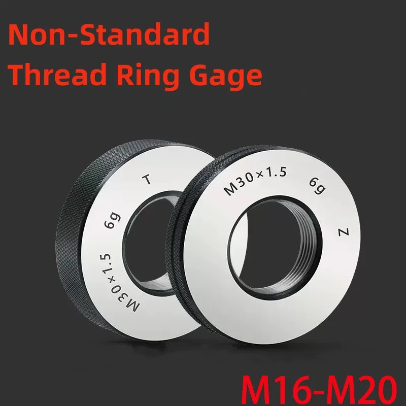 1SET(1*GO+1*NOGO) M16-M20  Non-Standard Metric Fine Tooth Thread Ring Gauge 6g Measure Tool M16M17M18M19M20 X1.5 0.5 1.25 0.75