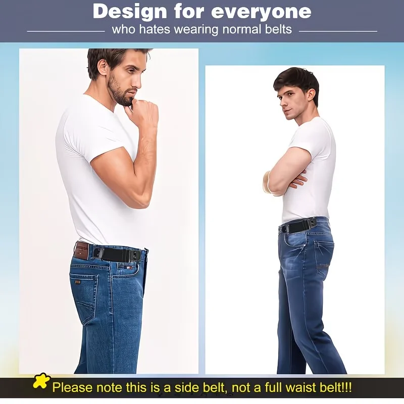 

2-Piece Elastic Hidden Lazy Belt, Unisex Waist Tightening Pants Strap, Simple & Portable