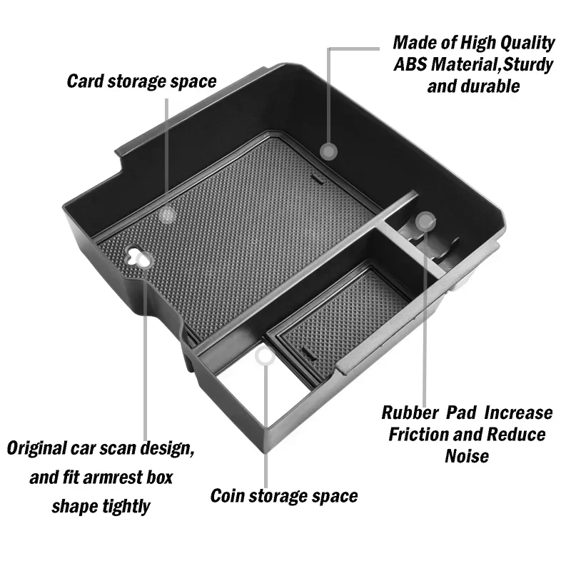 For Ford Ranger Raptor 2024+ Everest 2023+ Center Console Armrest Box Storage Tray Organizer Holder Container Car Accessories