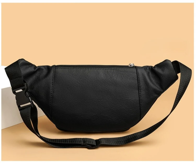 Multi Zipper Pocket Fanny Pack Adjustable Waist Strap Textured Surface Large Capacity Travel Outdoor Crossbody Hip Storage Pouch