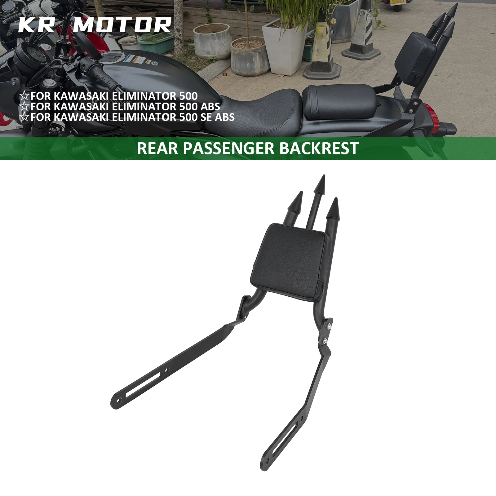 

For Kawasaki Eliminator 450 500 SE 500 ABS 2024 2025 2026 Motorcycle Rear Passenger Backrest Back Support Backrest Support Kit