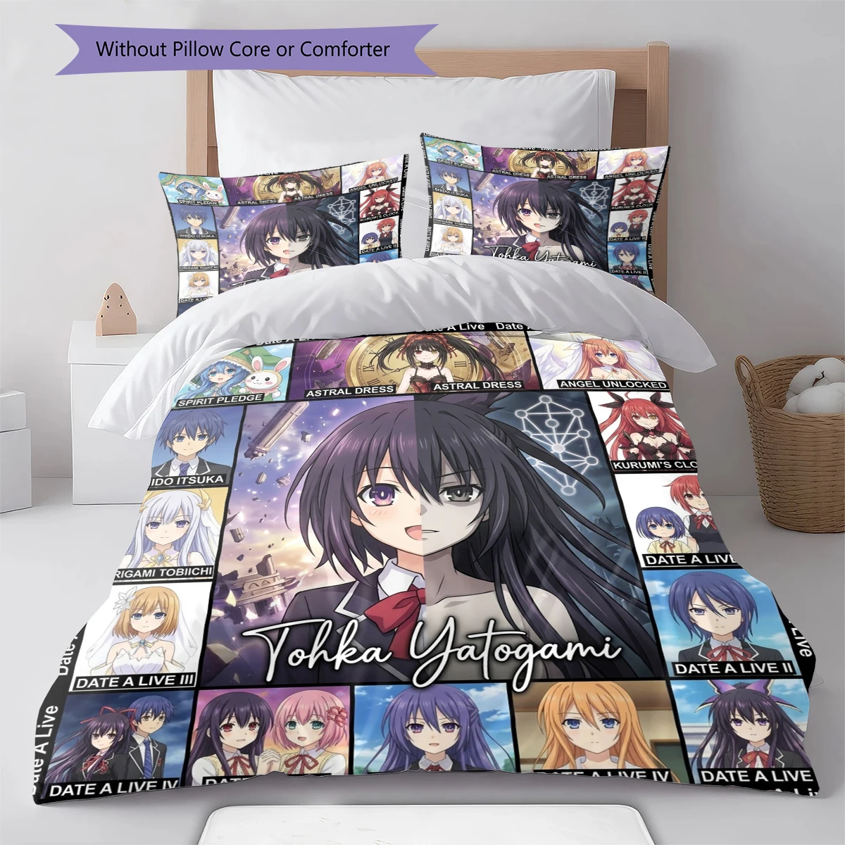 Date A Live Duvet Cover - Comfortable Soft, Kids Bedding Gift, Extra LargeVarious Sizes -HE15