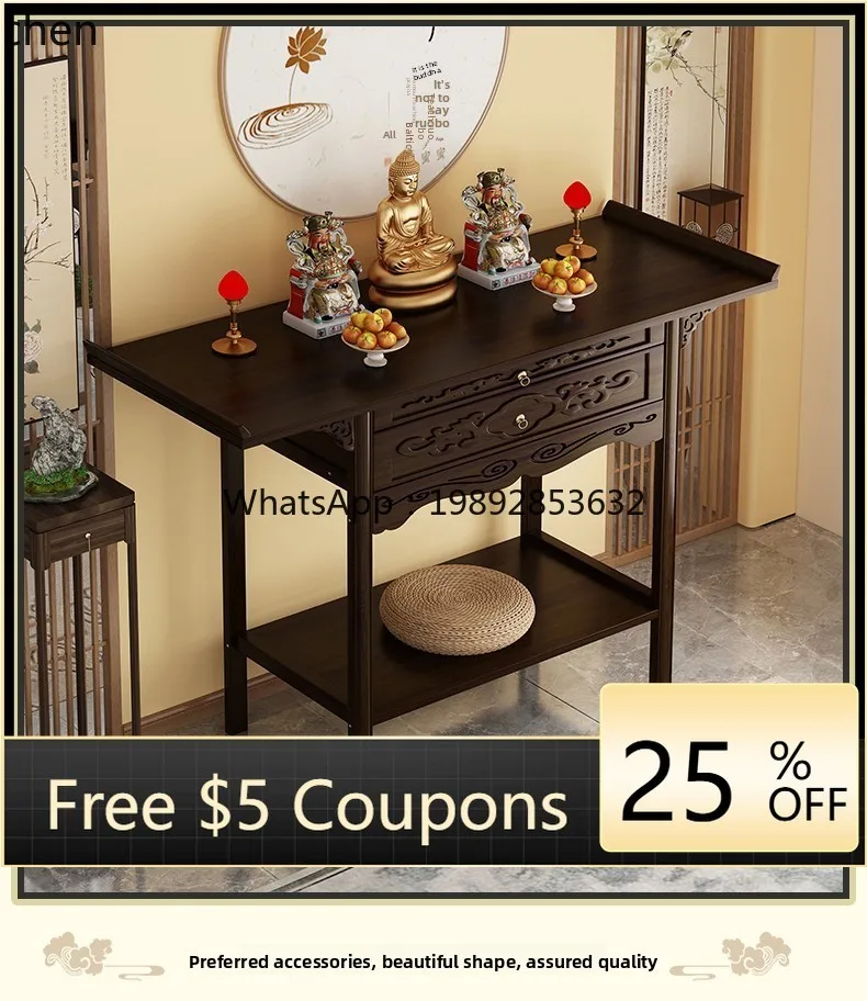

Buddhist niche new Chinese vertical cabinet God of Wealth cabinet supply table Buddhist platform household incense case