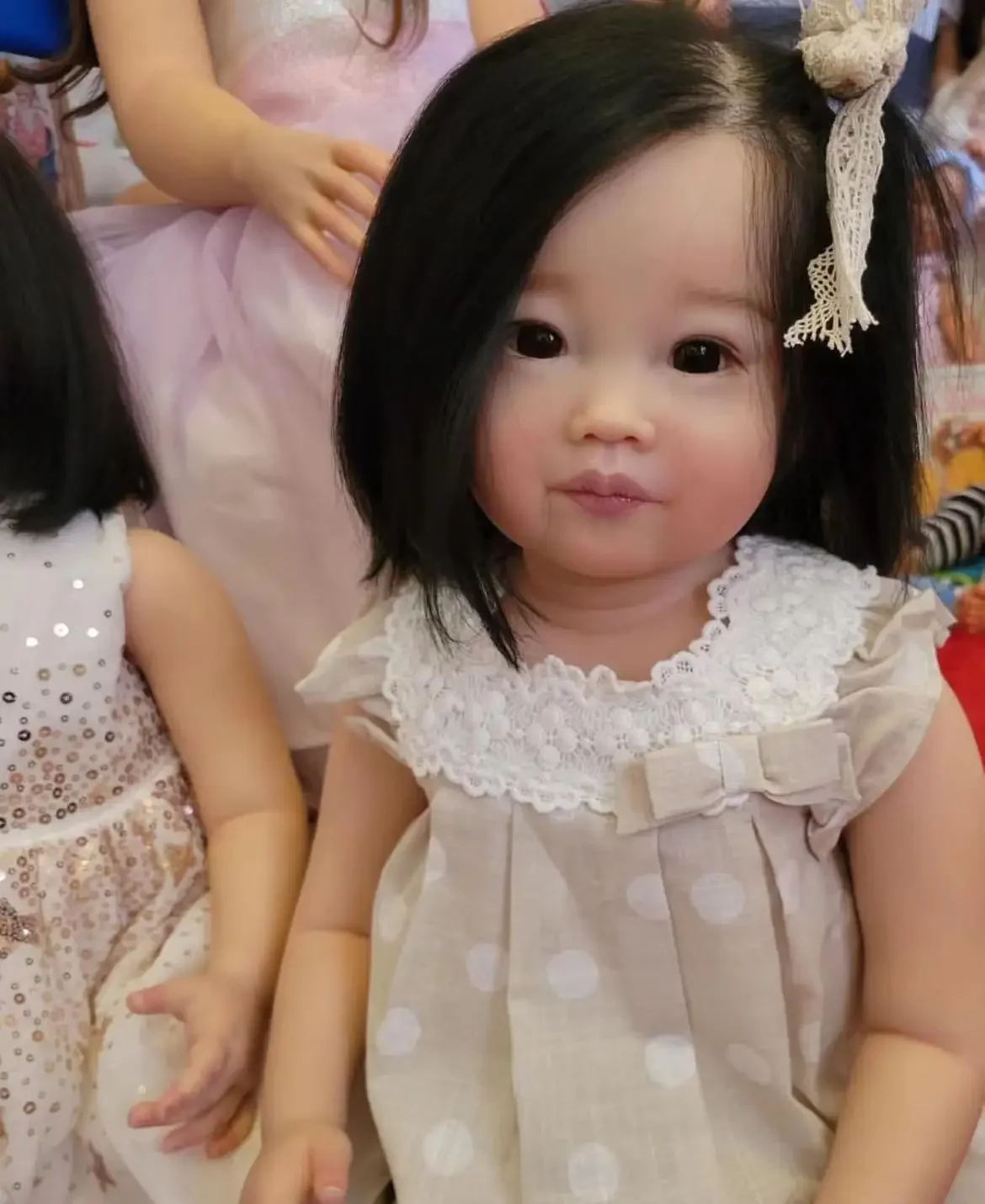 DLS Customized Limited Supply 32inch Reborn Baby Doll Leonie With Hand-Rooted Black Hair Already Finished Doll Christmas Gift