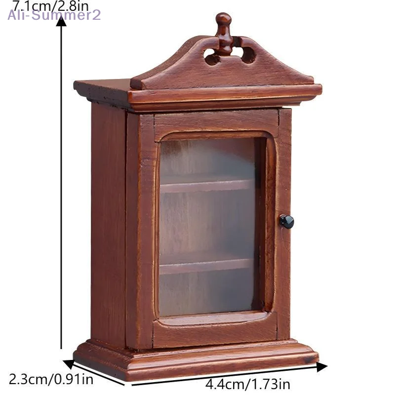{Summer2} Dolls House Furniture Decor, 1/12 Single-door Wall Cabinet Rack Storage Toy.