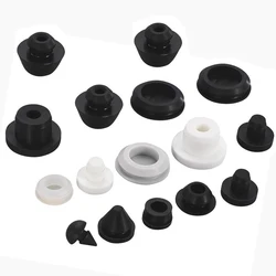7mm 8mm 9mm 10mm 10.5mm 11mm 12mm Bore White Black Silicon T Type Taper Flexible Cushion O Ring Dead End Cap Plug Gasket Grommet