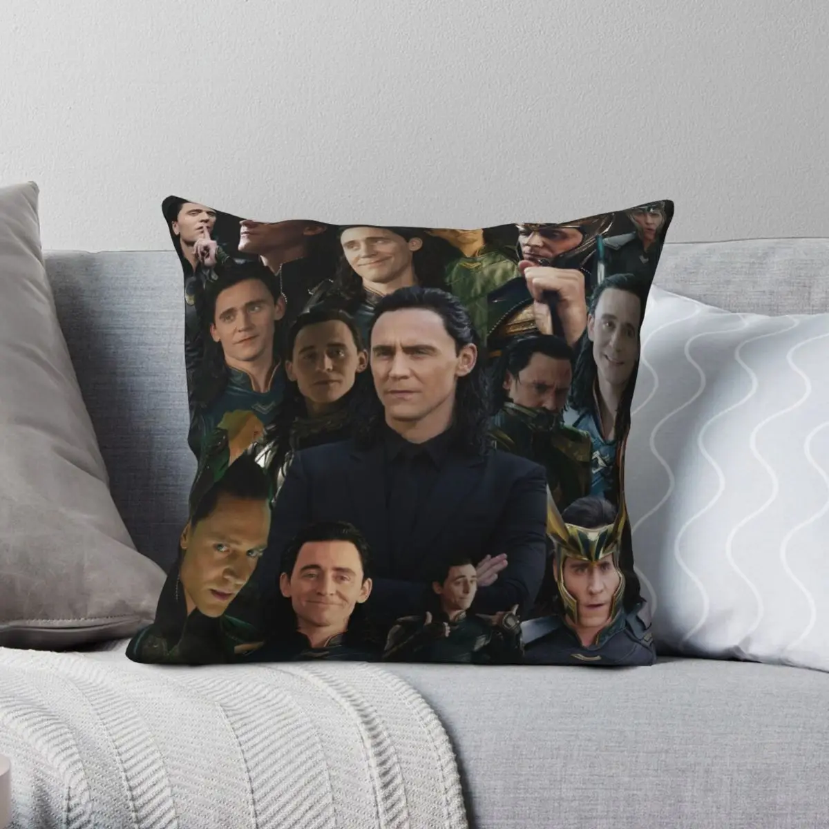 Tom Hiddleston Collage Square Pillowcase Polyester Linen Velvet Pattern Zip Decorative Pillow Case Sofa Seater Cushion Cover 18