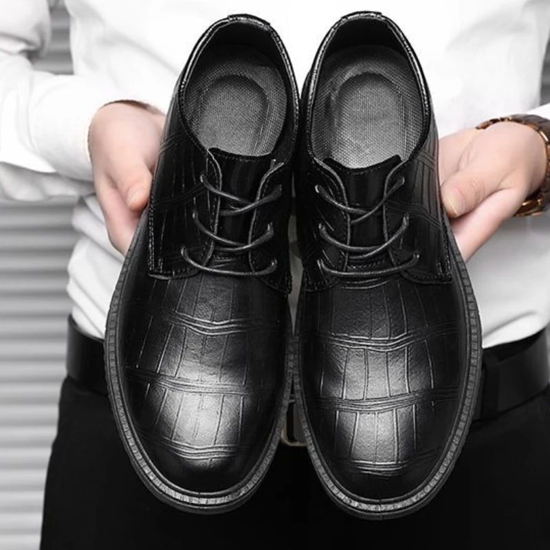 

Удобная деловая мужская кожаная обувь на шнуровке, новая акция, элегантная летняя распродажа, классическая оригинальная мужская повседневная обувь для взрослых