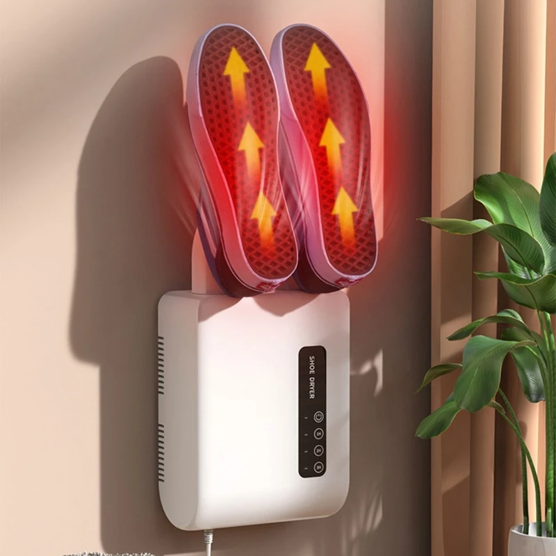 Wall Mounted Shoe Boot Dryer Gloves Hat Dryer 360 Degree Hot Air Shoe Dryer Warmer Foot Dryer Deodorizing Heat Blower