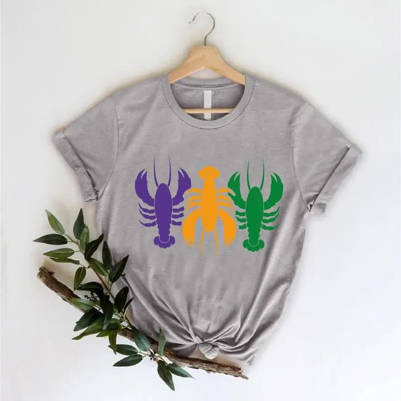 

Mardi Gras Crawfish T Shirt New Orleans Festival Fat Tuesday Carnival Party