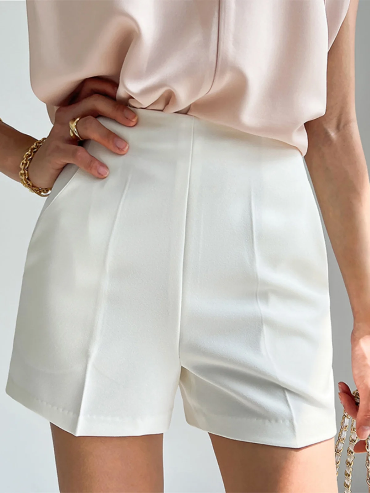 

Женские брюки с высокой талией и широкими штанинами, весна-лето, новинка, свободные повседневные брюки в корейском стиле, драпированные брюки-костюм.