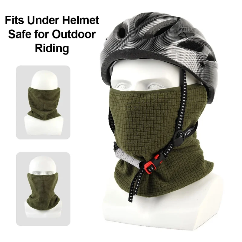 Waffle Cycling Neck Gaiter Windproof Winter Polar Fleece Neck Warmer Hiking Unisex Skiing Mask Tube Scarf Face Covering Camping