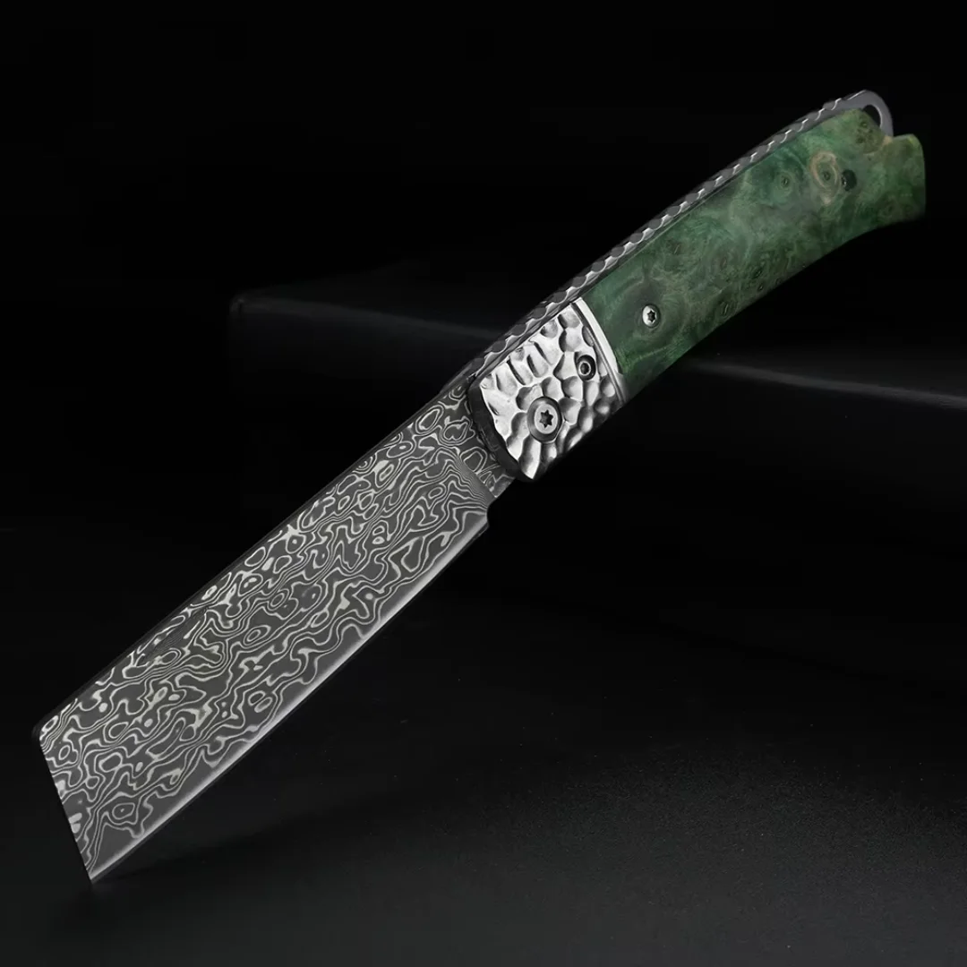 Damascus VG10 patterned steel high hardness portable pocket folding knife outdoor knife camping folding knife