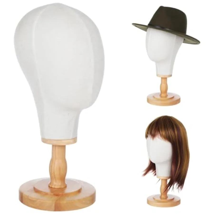 

Wig Head Stand Mannequin Head Hat Display Stand Linen Wig Holder Fabric Head Hat Display Stand Linen Wig Holder Canvas Hat Disp