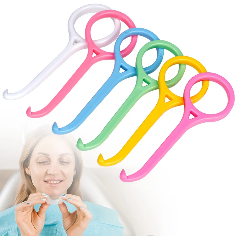 

6 шт., ортодонтический крючок для выравнивания, стоматологический невидимый съемный бандаж, экстрактор, брекеты, прозрачный пластиковый крючок для ухода за полостью рта