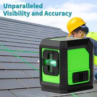 HILDA 2 Lines Laser Level Green Beam Portable & Mini  For Home Renovation Self Levelling  Horizontal Vertical Cross Line