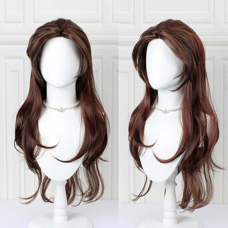 

Женский парик, длинный волнистый парик для девочек, золотисто-коричневые волосы, парик из человеческих волос + шапочка для парика