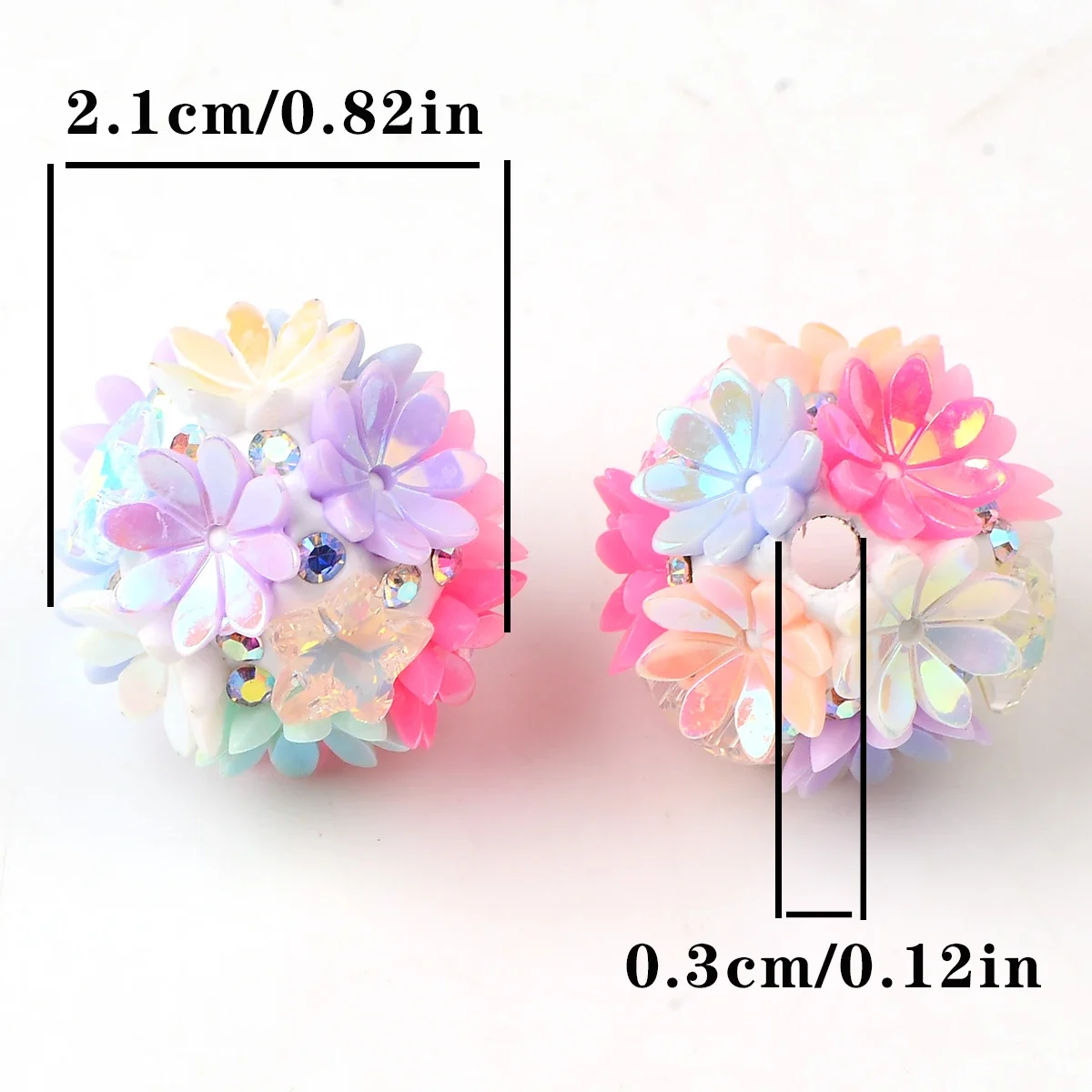 2pcs Creative Daisy flower hand-paint flower ball for Jewelry Making DIY Bag Key Chain Phone Chain Ornament Jewelry Accessories