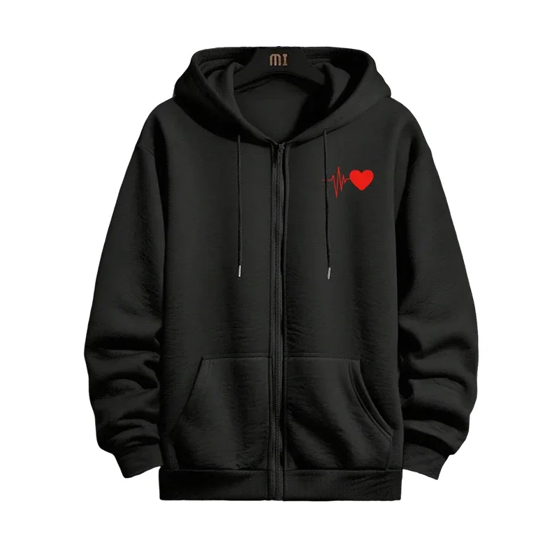 الأحمر القلب طباعة الخريف الشتاء المرأة رياضية مجموعة عارضة رياضي مقنعين سستة هوديس مع بنطال رياضي البلوز الأزياء الحضرية #6