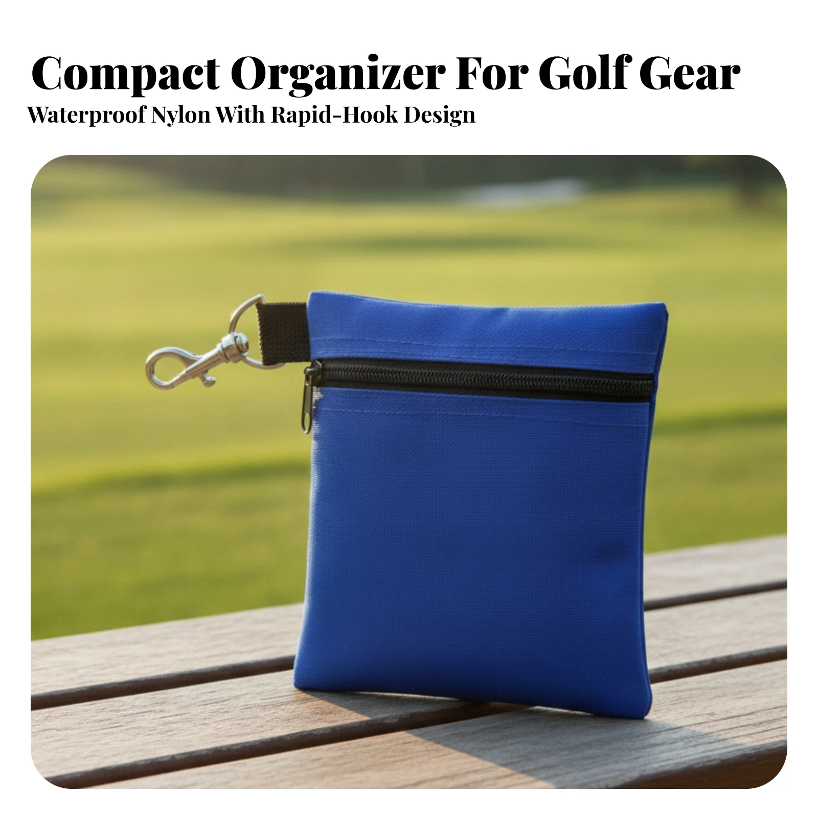 Golf Tee Pouch Sturdy Golf Pouch with Swivel Clip Organizer Organized Bag Quick-Access for Golfers