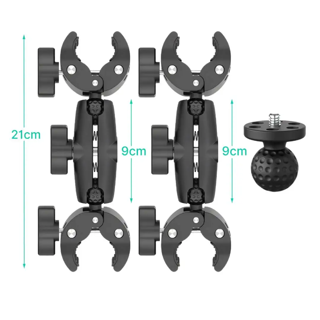 Dubbele Hoofd Klem Kit Voor Insta360 Een X2 X3 Motorfiets Dubbele Clip Beugel voor GoPro 11 10 9 Actie camera Accessoires