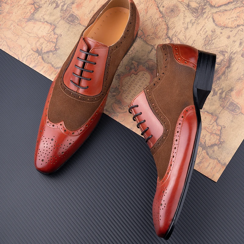 

Dress Men Shoes Fashion Luxury Wedding Party Business Office Leather Shoe Handmade High Quality Dress Man Shoes Rubber Bottom