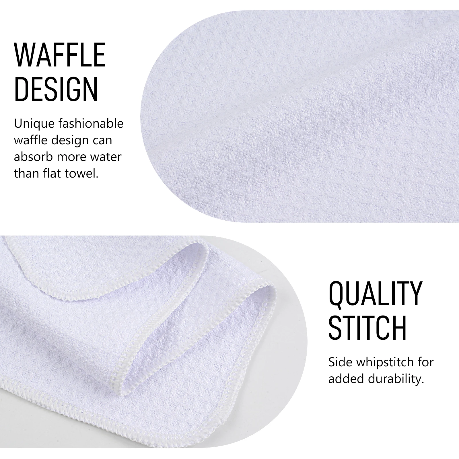 Sinland Homehould Microfiber Waffle Weave Fiber Towel Dishcloths Kitchen Cleaning Cloth Fast Drying 41cmx41cm 10PC/LOT White