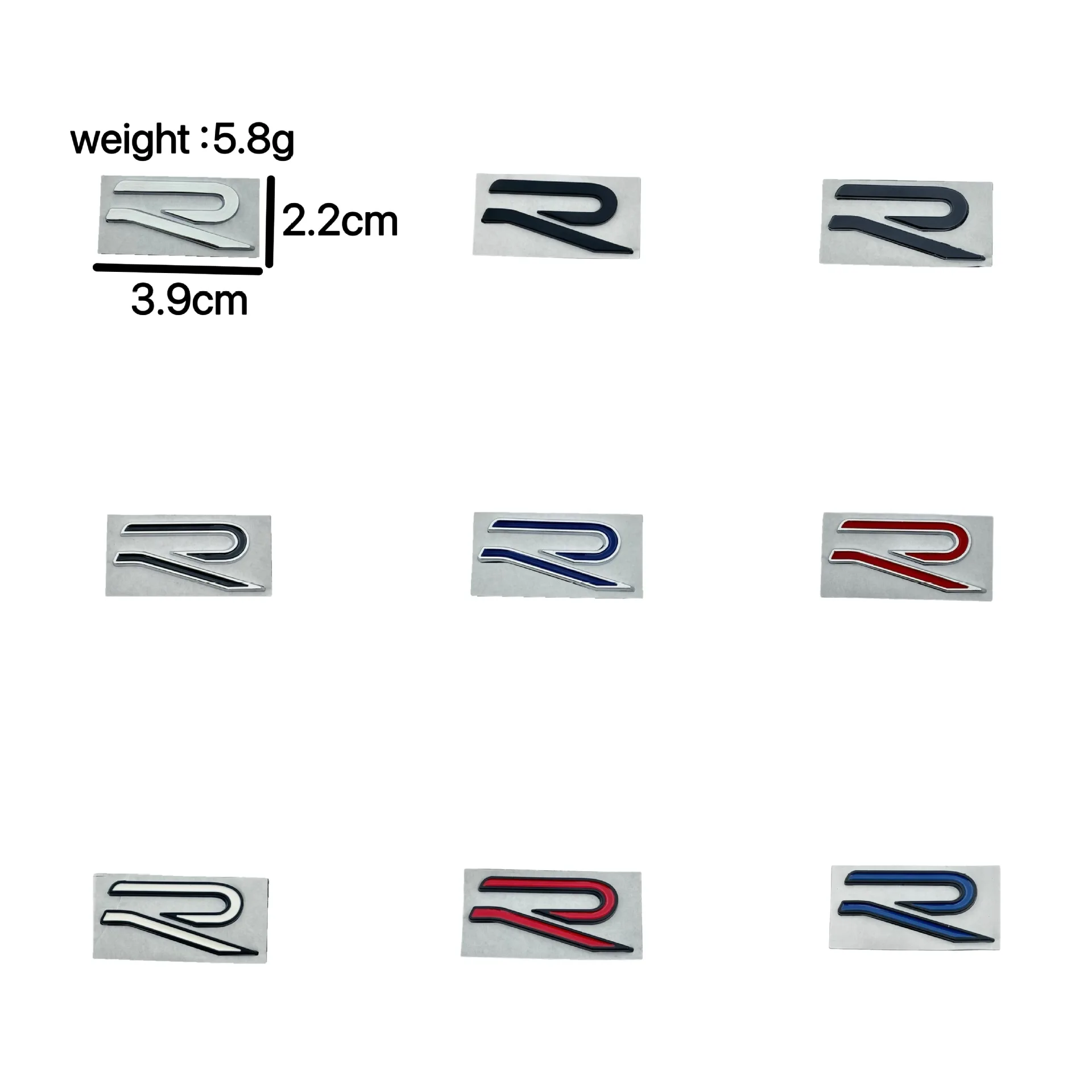 

New R Logo Golf 8 Travel L Taos X Songtao X New R Body Mark Rear Tail Car Mark Sticker Suitable for Volkswagen Metal Car Sticker