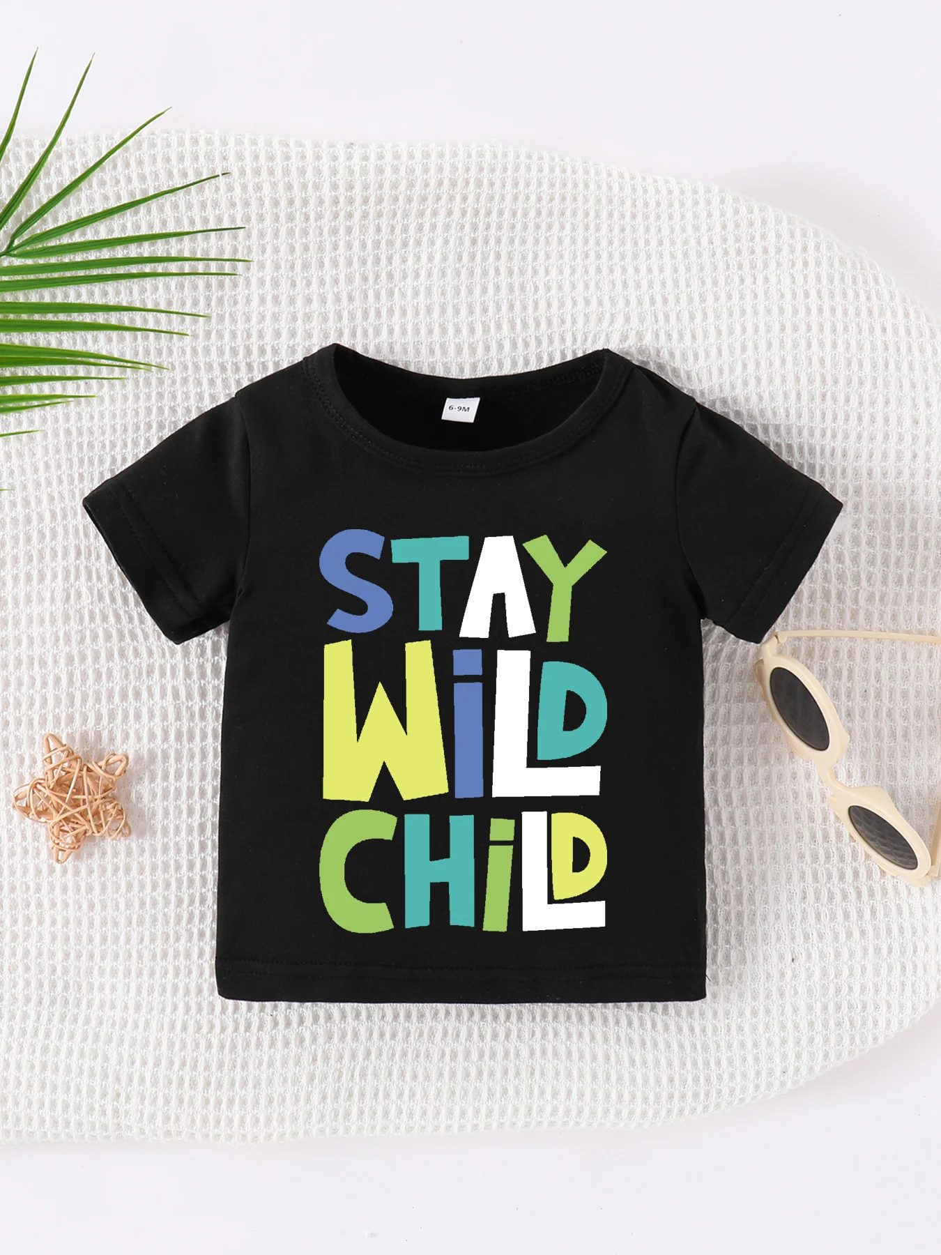 

0-3 year old Summer Newborn New Solid Color Print Pullover Round Neck Short Sleeve T-shirt for Male and Female Infants and Babie