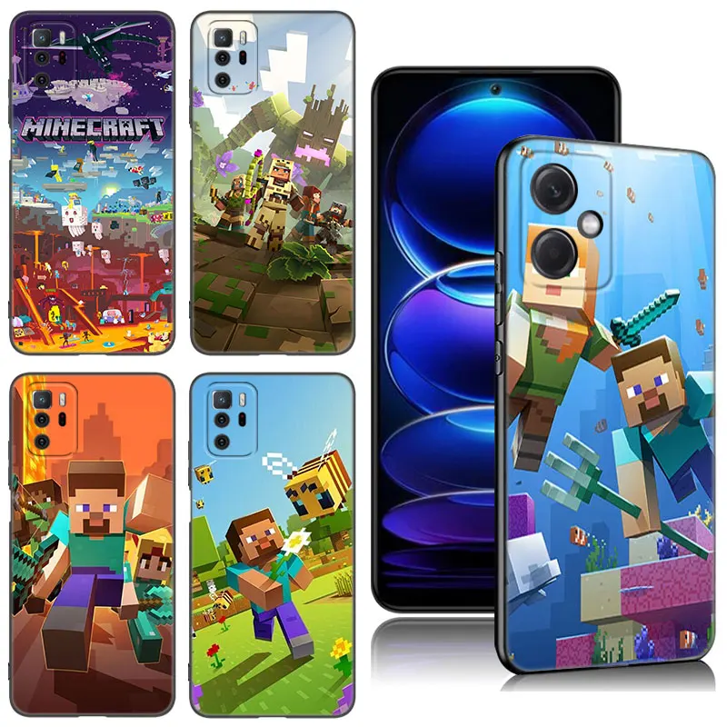 Hot My Mini World Game Black Silicone Phone Case For Xiaomi Redmi Note 10 11 11S 12 13 Pro 4G Plus 10S 12S 11T 5G