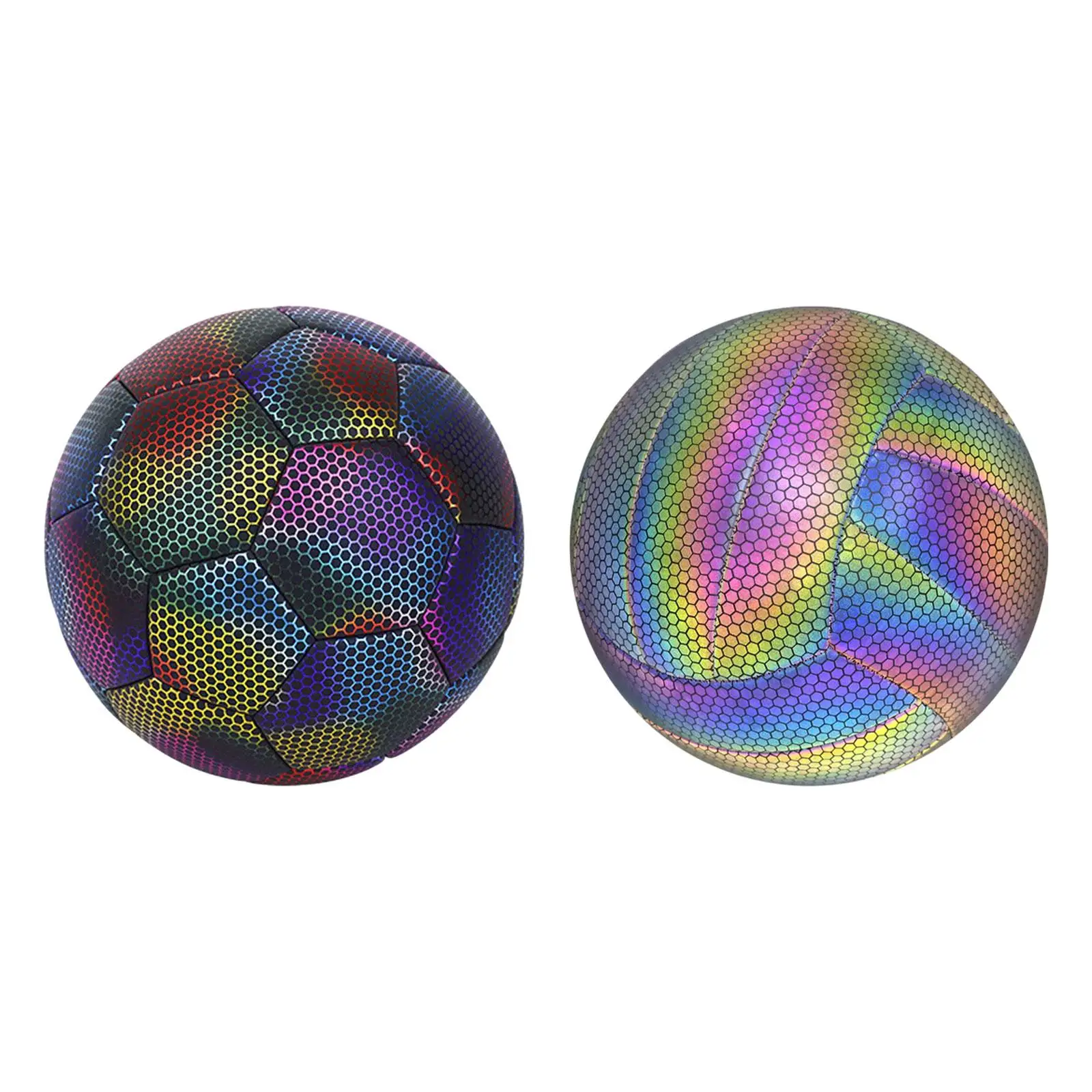 

Holographic Reflective Soccer Ball Size 5 High Visibility for Night Game and Training Sessions Gift for Soccer Competition