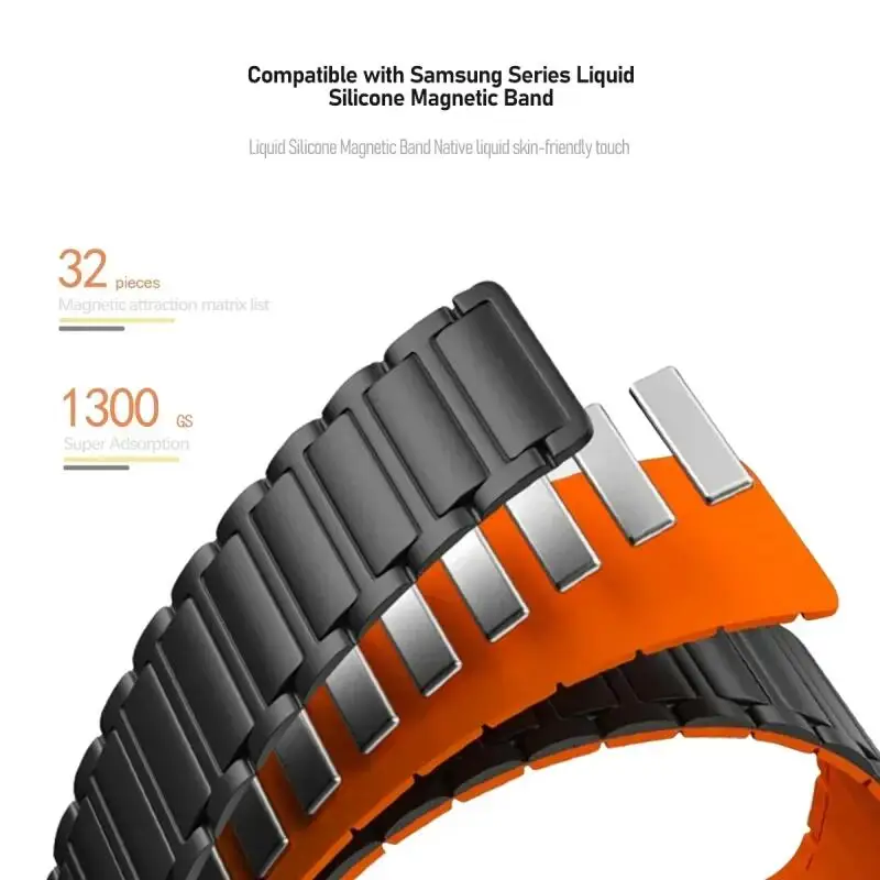 Silicone Strap For Samsung Galaxy Watch 7/6/5/4 40mm 44mm 4 6 Classic 42mm 46mm 47mm 43mm Magnetic Bracelet Watch 5Pro 45mm Belt image 5