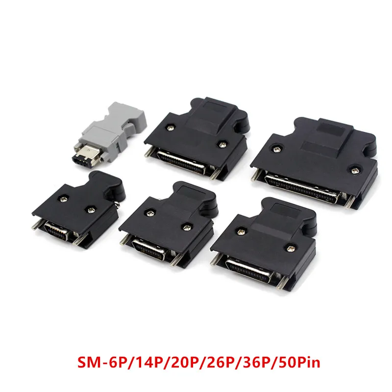 1PCS SCSI Connector MDR 6P 14 20 26 36 50 Pin Gold Plating Male Plug for Yaskawa Mitsubishi Delta Servo Motor Drive Control