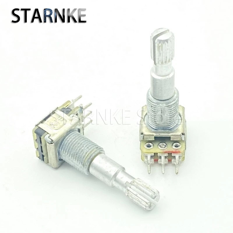 2PCS 12 Type A20K 6-Pin Dual Car Audio Amplifier Volume Potentiometer Flower Shaft Length 30mm