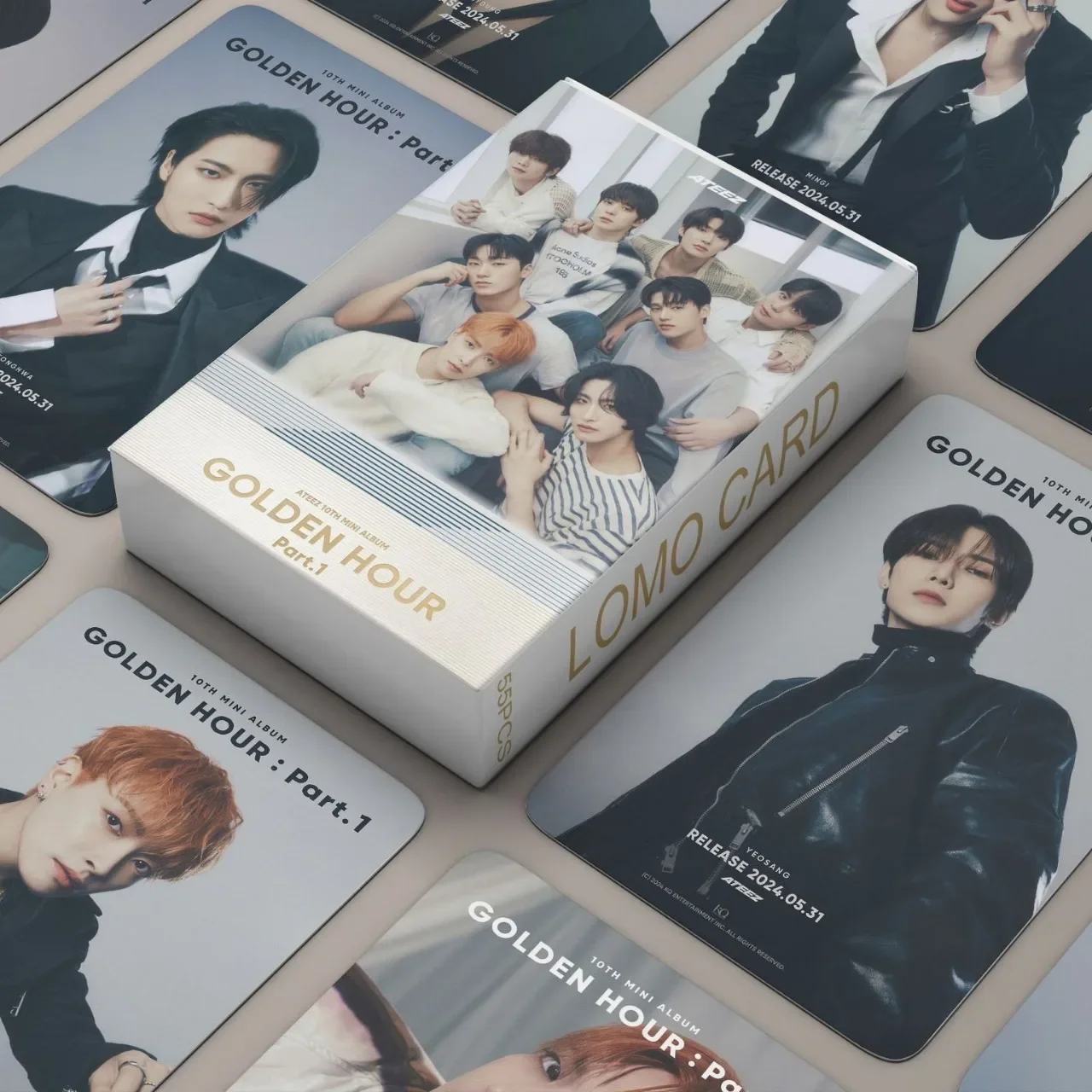 55pcs ATEEZ Boys Group Lomo Cards New Album GOLDEN HOUR : Part.1 Photocards High Quality HD Collection Cards Fans Gift