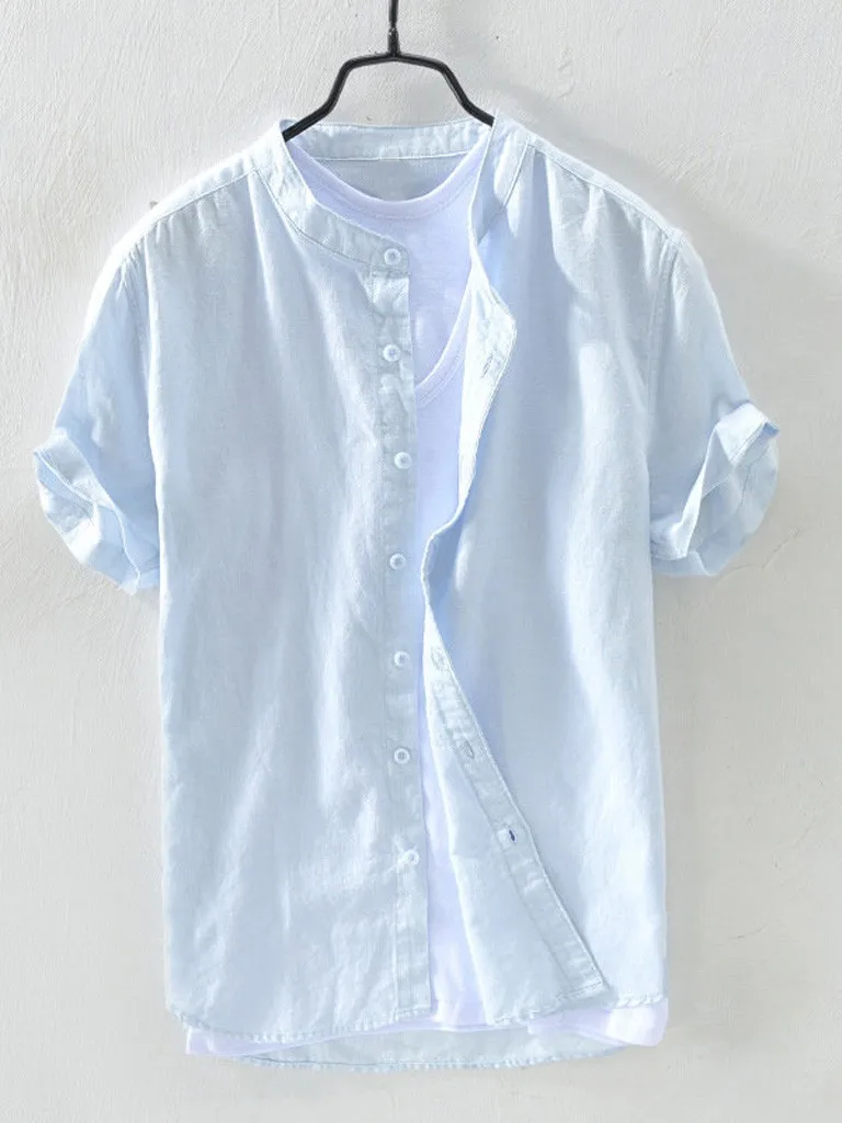 

Men's Thin Breathable ort Sve irt Summer Lightweight Casual Faionable Color Slim Fit European Simple Sle