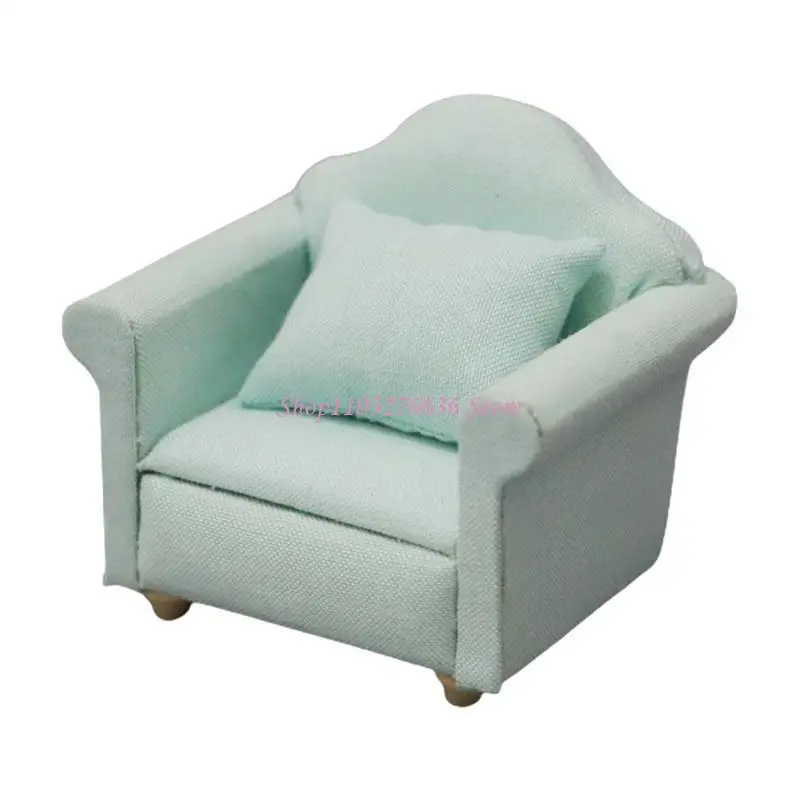 R6FD أريكة صغيرة واقعية أثاث ريفي زهري صالة بيت الدمى Accs أغطية الكعكة