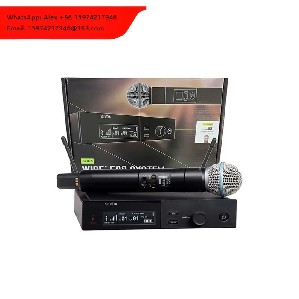 Sistema de Micrófono Inalámbrico SLXD4 SLXD24 con Sincronización de Frecuencia, Micrófono Dinámico para Karaoke