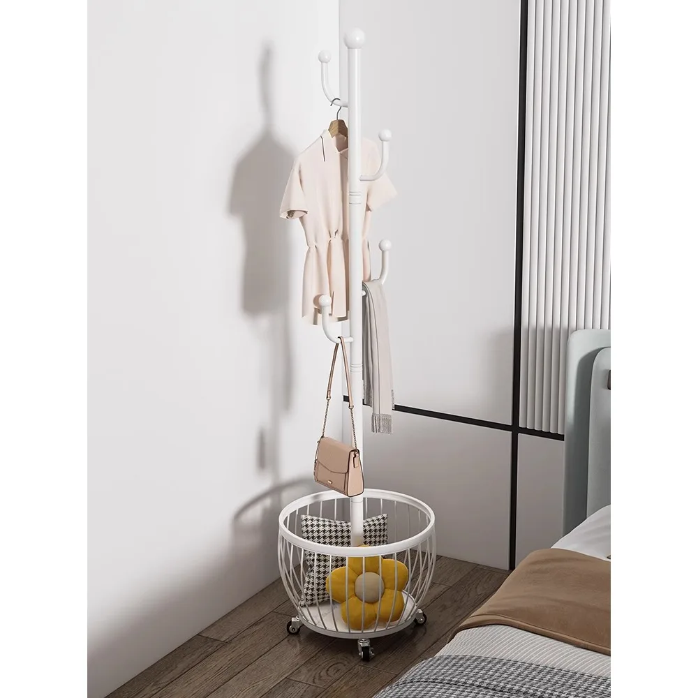 

Creamy wind net red hanger floor-to-ceiling household hanger living room simple vertical single-rod room built-in bag hanger