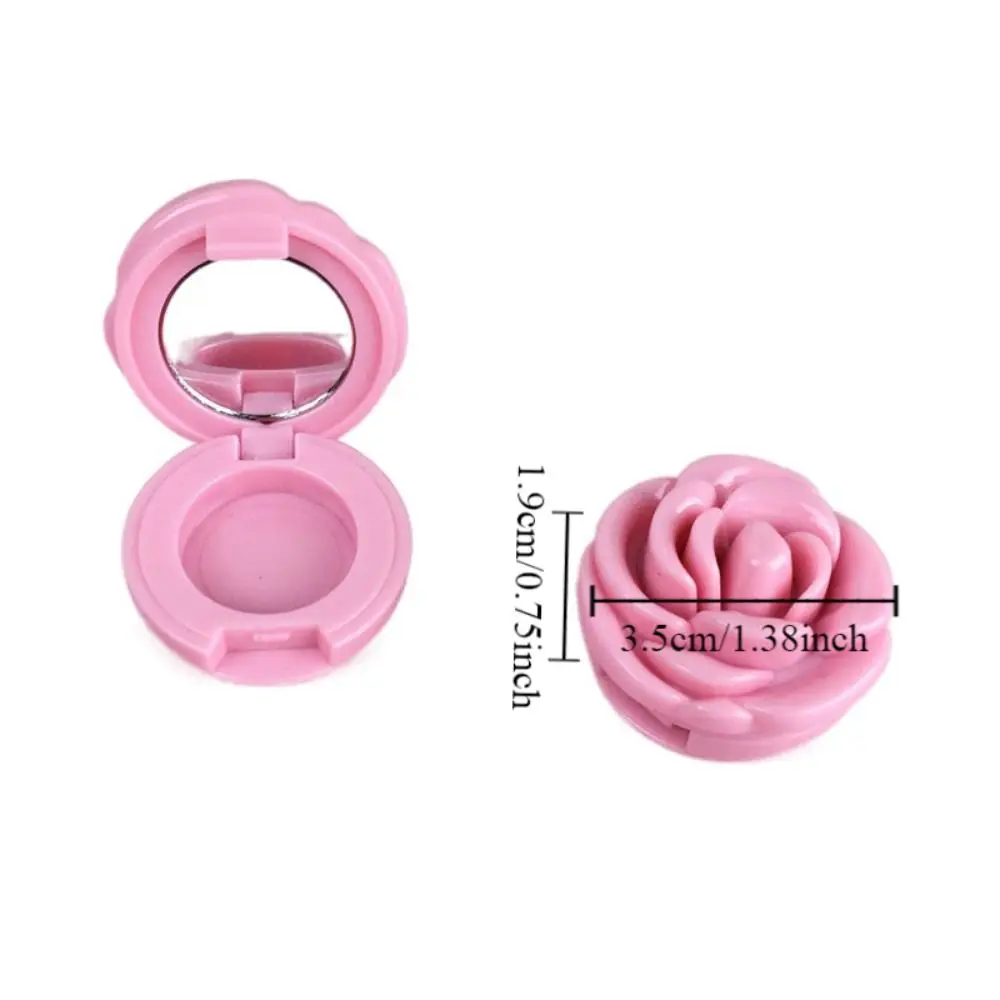 Kleiner Spiegel-Lidschattenbehälter, 3D-Rose, kompakter Behälter für kosmetische Lippenbalsam, Lidschattenflasche, nachfüllbare Flasche, Lidschatten-Etui