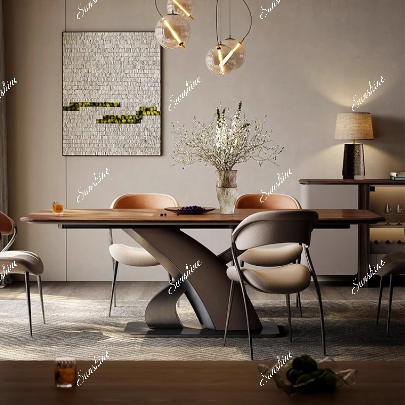Solid wood design restaurant series light luxury tables and chairs are simple and modern fashionable