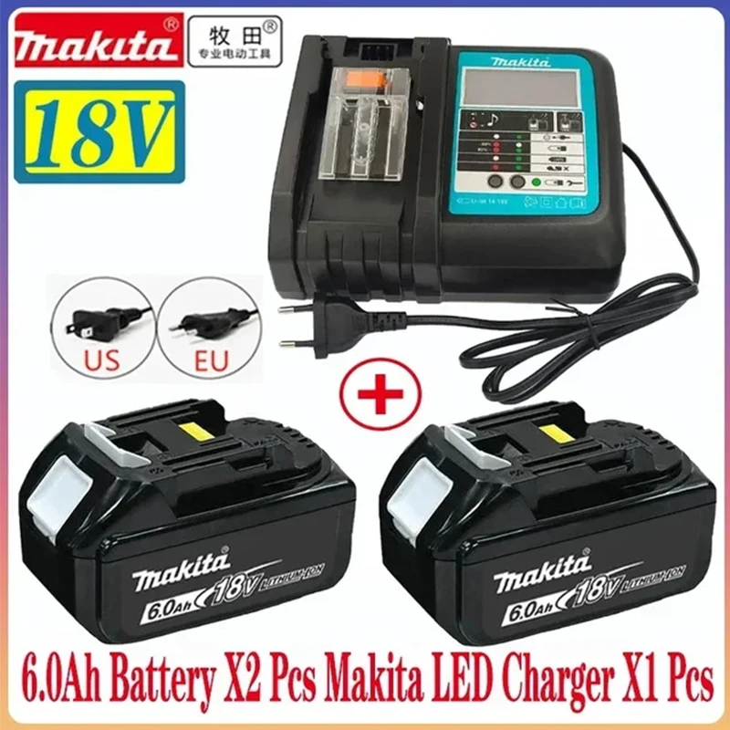 Makita 18V Rechargeable Power Tools Battery 18V makita with LED Li-ion Replacement LXT BL1860B BL1860 BL1850 LXT-400