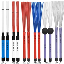 Box Drum Brush With Hammer Head Scrub High Carbon Steel Head Brush Professional Wire Retractable Percussion Instruments Parts