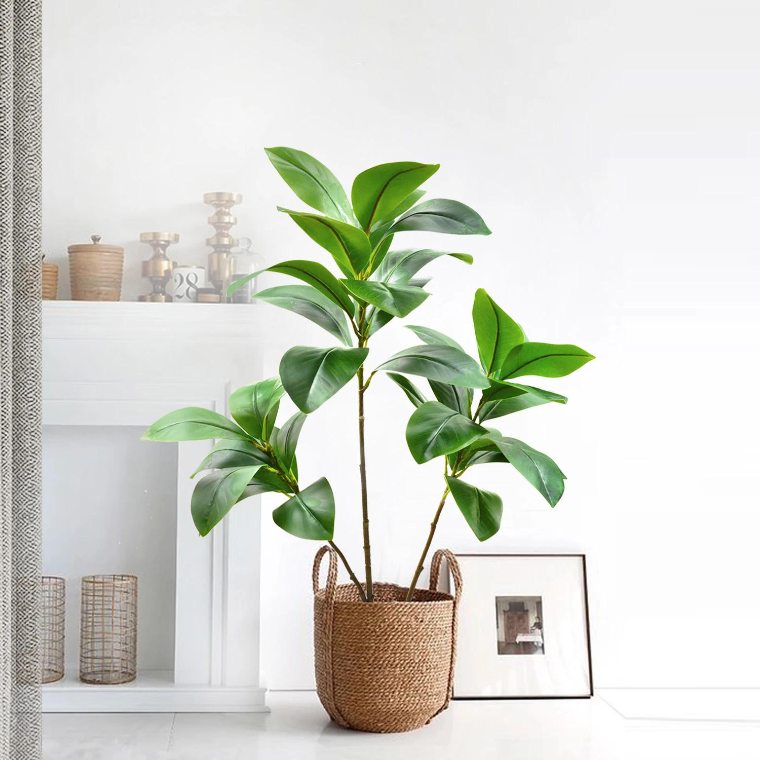 77–135 cm (53,1 Zoll) künstliche Geigenblätter, Ficus-Feigenpflanze für den Außenbereich, Hof, Garten, Balkon, Innenbereich, Heim- und Bürodekoration – Detail 12