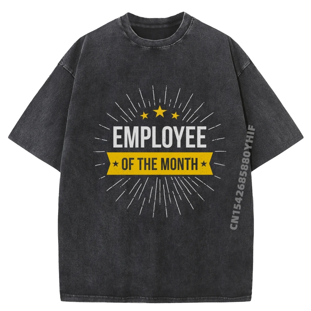

Comfortable Female Employee Of The Month T-shirts For Men Funny Tops Tees Latest Daily Wear Retro Washed Tee Shirt
