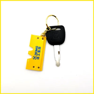 For XCMG XE60 75 65 85 215 excavator ignition key with Bucket Key Chain Heavy Equipment Keychain