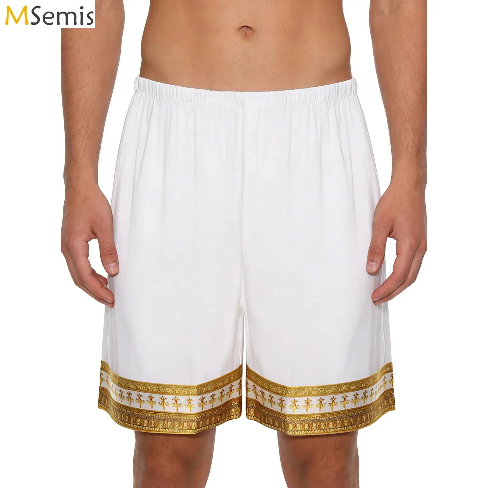 

Мужские шорты с отделкой в стиле барокко, шорты для сна, эластичный пояс, свободные атласные шорты-боксеры, пижамы, домашняя одежда, плавки, шорты, пляжная одежда