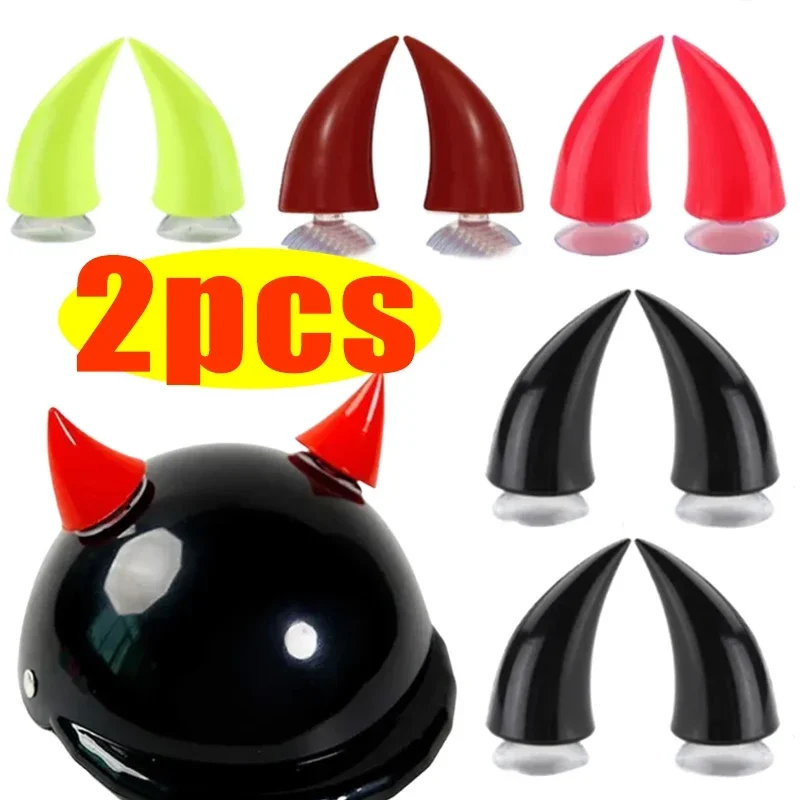 

1-2 шт., декор с рогами дьявола, разноцветные длинные короткие рога, наклейки для мотоцикла, велосипеда, автомобиля, Стайлинг, аксессуары для шлема